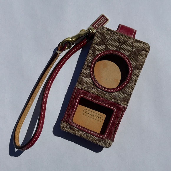 Vintage Coach iPod Case Coach Tan Brown Burgundy - Picture 7 of 15